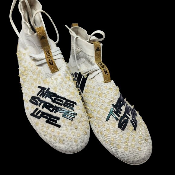 Adidas Adizero 8.0 Three Stripe Life Mens Size 13 Football Cleats White main image 7